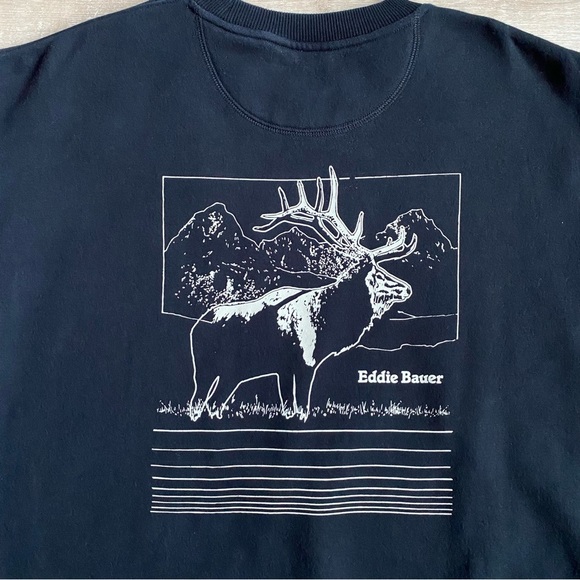Eddie Bauer Crewneck sweatshirt large signature soft mountain elk - Picture 10 of 11